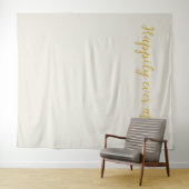 アラバスターホワイト金ゴールド背景の後に幸せに タペストリー (インサイチュ(横))