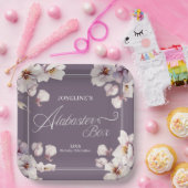 アラバスターボックスパープル誕生日 ペーパープレート (パーティー)