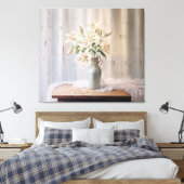 アラバスターリリーエレガントフローラ – デジタルパステル キャンバスプリント (インサイチュ (寝室))