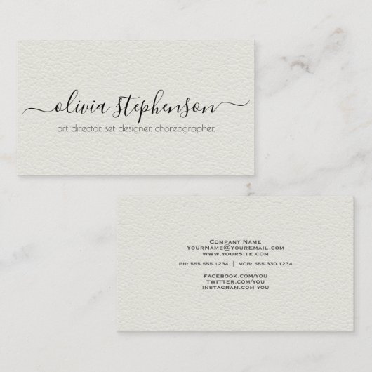 アラバスターレザーフェイクミニマリスト 名刺 (正面/裏面)