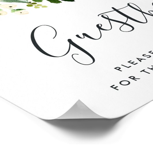 アラバスター結婚フローラのゲストブックサイン ポスター (角)