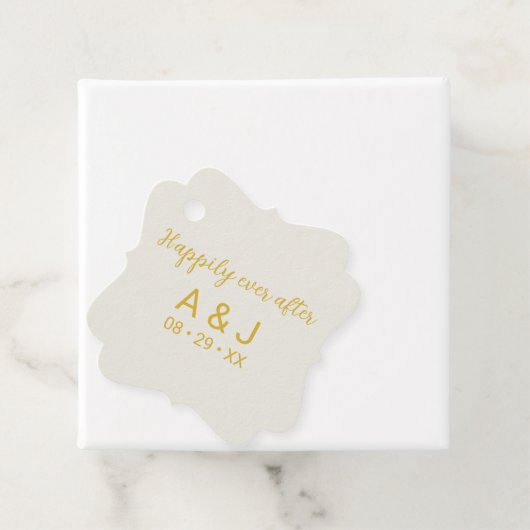 アラバスター金ゴールドの後の幸せ結婚な フェイバータグ (インサイチュ)