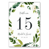 アラバスター |テーブパーソナライズされたル番号カード テーブルナンバー (正面)