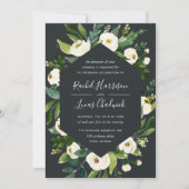 アラバスター |白いフローラフレ結婚ーム 招待状 (正面)