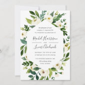 アラバスター |白いフローラフレ結婚ーム 招待状 (正面)