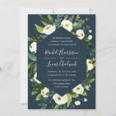 アラバスター |白いフローラフレ結婚ーム 招待状 (正面)