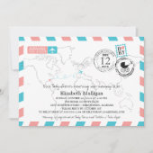 アラバマからヨーロッパエアメール | 赤ちゃんシャワー 招待状 (正面)