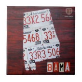 アラバマのナンバープレートの地図のセラミックタイル タイル (正面)