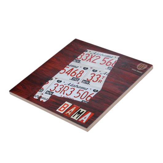 アラバマのナンバープレートの地図のセラミックタイル タイル (側面)