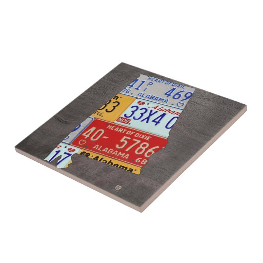 アラバマのナンバープレートの地図のセラミックタイル タイル (側面)