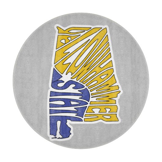 アラバマのニックネームワードアート カッティングボード (正面)