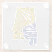 アラバマのニックネームワードアート ガラスコースター (裏面)