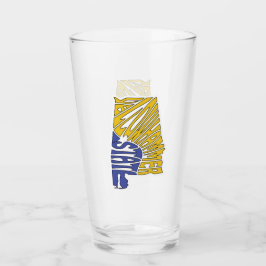 アラバマのニックネームワードアート タンブラーグラス