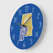 アラバマのニックネームワードアート ラージ壁時計 (傾斜)