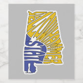 アラバマのニックネームワードアート ワインラベル (シングルラベル)