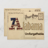 アラバマの古い郵便はがき ポストカード (正面/裏面)