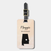 アラバマの地図ウェディングパーティーのラゲージタグへようこそ ラゲッジタグ (正面縦)