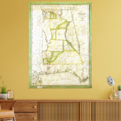 アラバマの地図ジョン・メリッシュ（1818年～1820年頃） キャンバスプリント (インサイチュ (リビング))