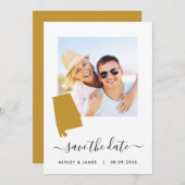 アラバマの地図フォトウェディング日付カードを保存 セーブザデート (正面/裏面)