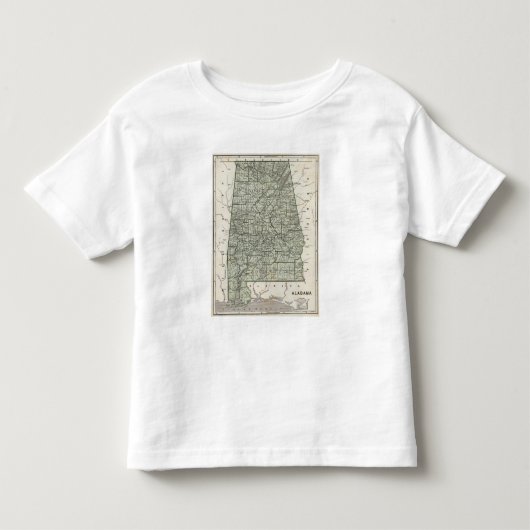 アラバマの地図書の地図 トドラーTシャツ (正面)