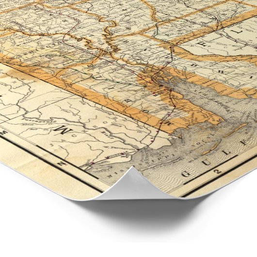 アラバマの地図 ポスター (角)