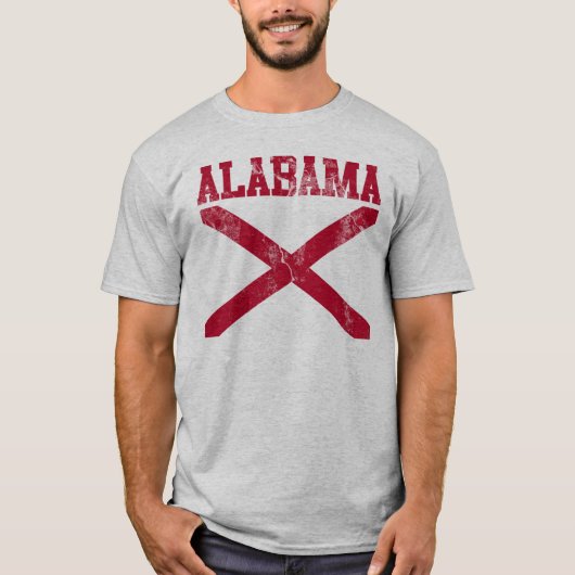アラバマの州の旗のTシャツ(動揺してな) Tシャツ (正面)