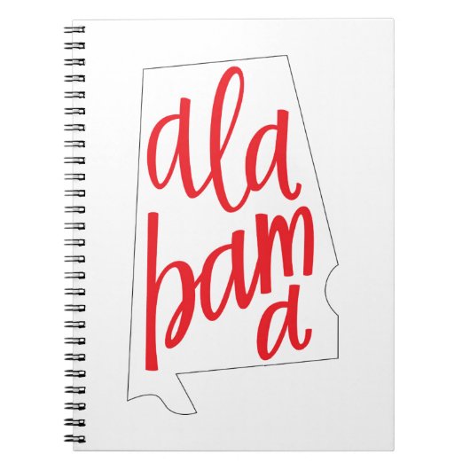 アラバマの州の輪郭 ノートブック (正面)