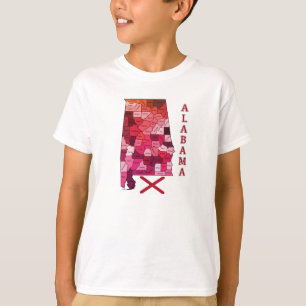 アラバマの旗そして地図 Tシャツ