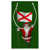 アラバマの看板を持つサンタクロース スモールペーパーバッグ (裏面)