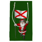 アラバマの看板を持つサンタクロース スモールペーパーバッグ (正面)