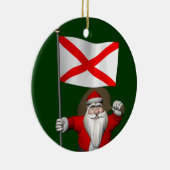 アラバマの看板を持つサンタクロース セラミックオーナメント (右)