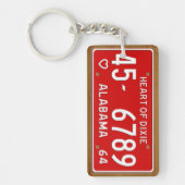 アラバマのDixieのナンバープレートKeychainの1964年のハート キーホルダー (正面)