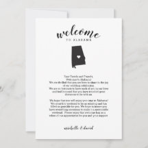 アラバマへようこそ |の結婚レター&旅程