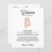 アラバマへようこそ |文字と旅程の任意の色 (正面/裏面)