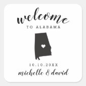 アラバマへようこそ |結婚のカスタム好意 スクエアシール (正面)