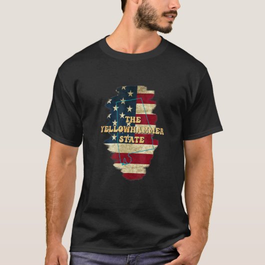 アラバマアルアメリカ国旗のモットー Tシャツ (正面)