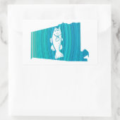 アラバマウェーブ魚釣り 長方形シール (バッグ)