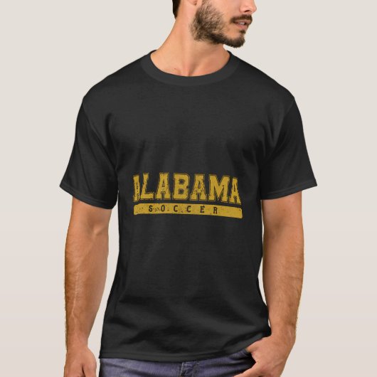 アラバマサッカーバーシティイエローヴィンテージ文字 Tシャツ (正面)