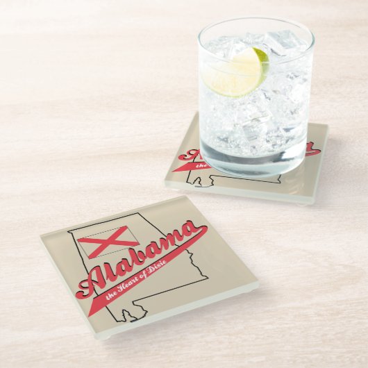 アラバマハートオブディキシー ガラスコースター (アングル)