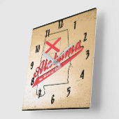 アラバマハートオブディキシー スクエア壁時計 (傾斜)