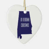 アラバマパーソナライズされた州クリスマスオーナメント セラミックオーナメント (右)