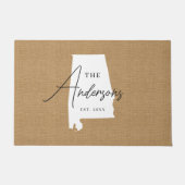 アラバマファミリーモノグラム州ドルマット ドアマット (正面)