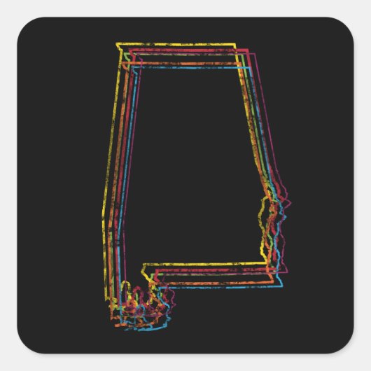 アラバマプライドぼやけ スクエアシール (正面)