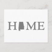 アラバマホーム州シェイプ文字グレーアラバマン ポストカード (正面)