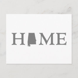 アラバマホーム州シェイプ文字グレーアラバマン ポストカード