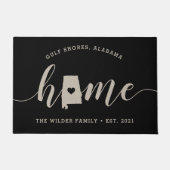 アラバマホーム州 パーソナライズされた ドアマット (正面)