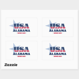 アラバママイホーム州ステッカー 長方形シール