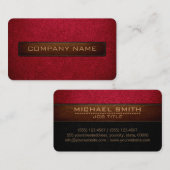 アラバマモダンクリムゾンとブラックレザールック 名刺 (正面/裏面)