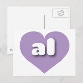 アラバマラベンダーハート- I love al ポストカード (正面/裏面)
