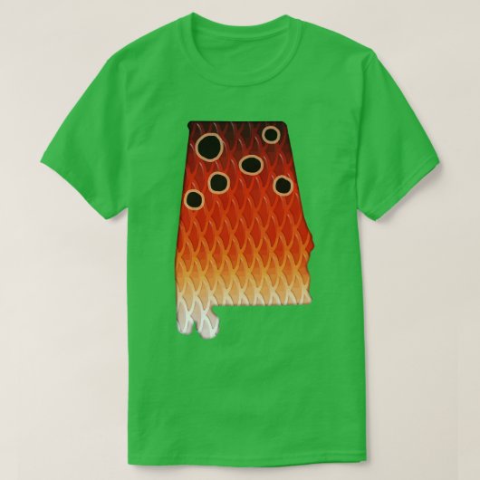 アラバマレディフィッシュカラーレッドドラムインスパイアカラーパット Tシャツ (デザイン正面)